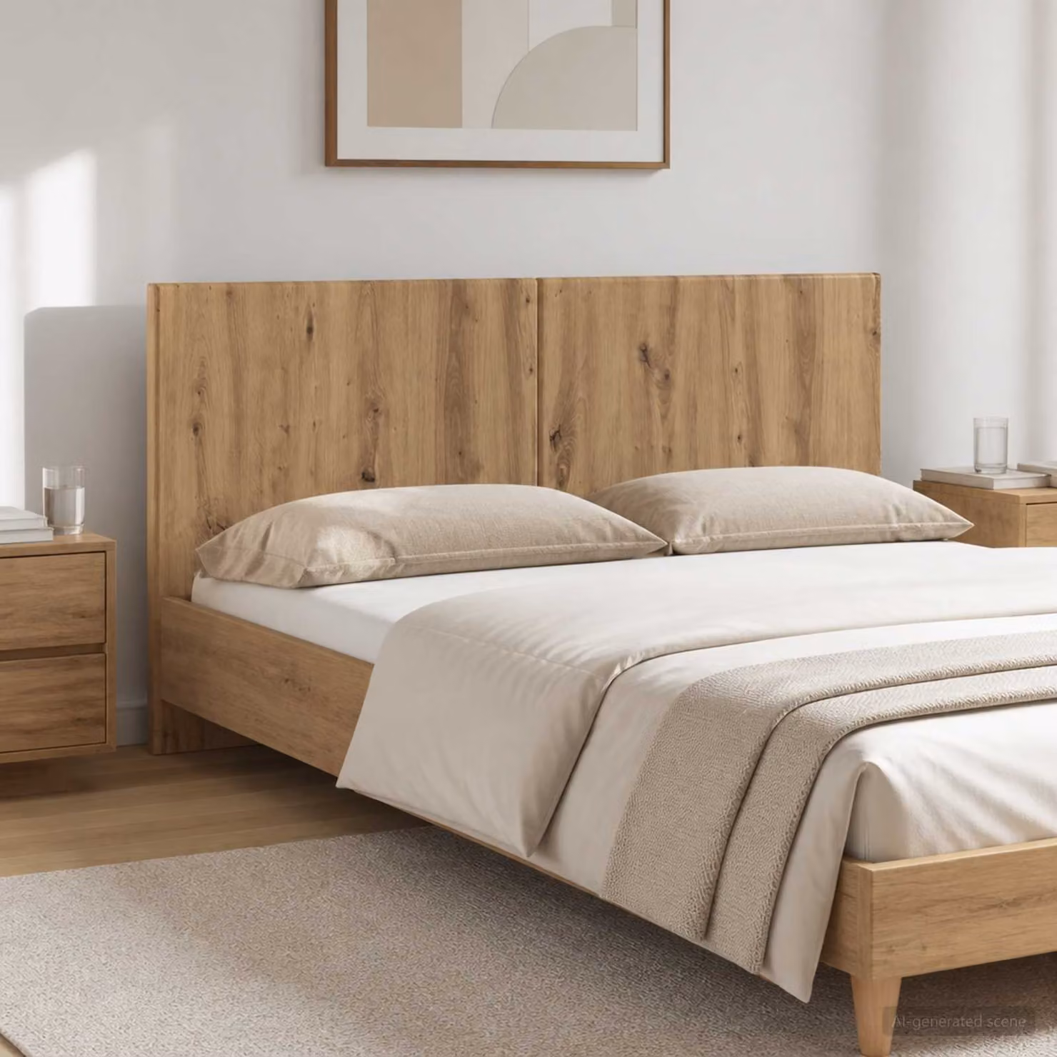 Testiera da muro vidaXL BREDA in legno ingegnerizzato rovere marrone L: 142 cm, H: 50 cm, P: 12,4 cm