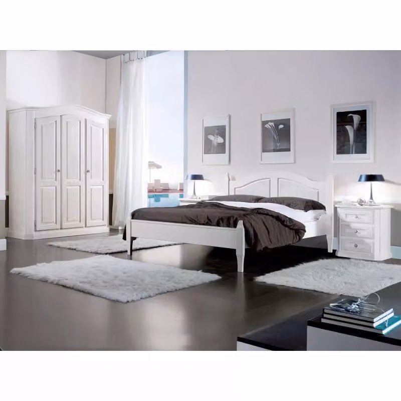 Armadio 3 porte shabby chic in legno spazzolato bianco Mobili 2G L/P/H: 181 x 63 x 217 cm – 2