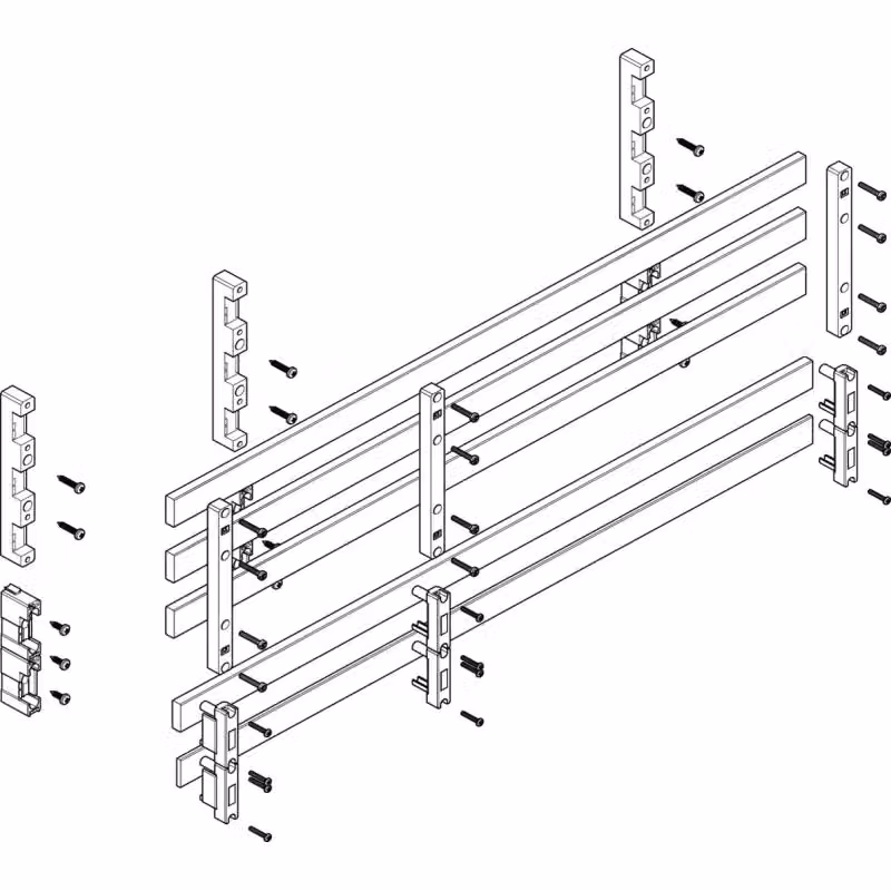 Modulo barra collettrice ABN a incasso 3FB/3RE 60 mm con CU 30x10 mm, a 5 poli, EBM 70 mm MTSC33765