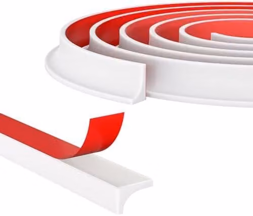 Guarnizione autoadesiva per doccia, 1,7 metri, flessibile in silicone, paraspruzzi per doccia, ideale per separare l'area asciutta da quella umida, utilizzabile in bagno, lavelli da cucina e vasche da bagno