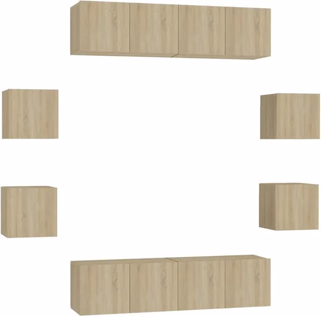 Set di Mobili Porta TV 8 pz | Armadietto TV | Mobile Porta TV Rovere Sonoma in Legno Multistrato