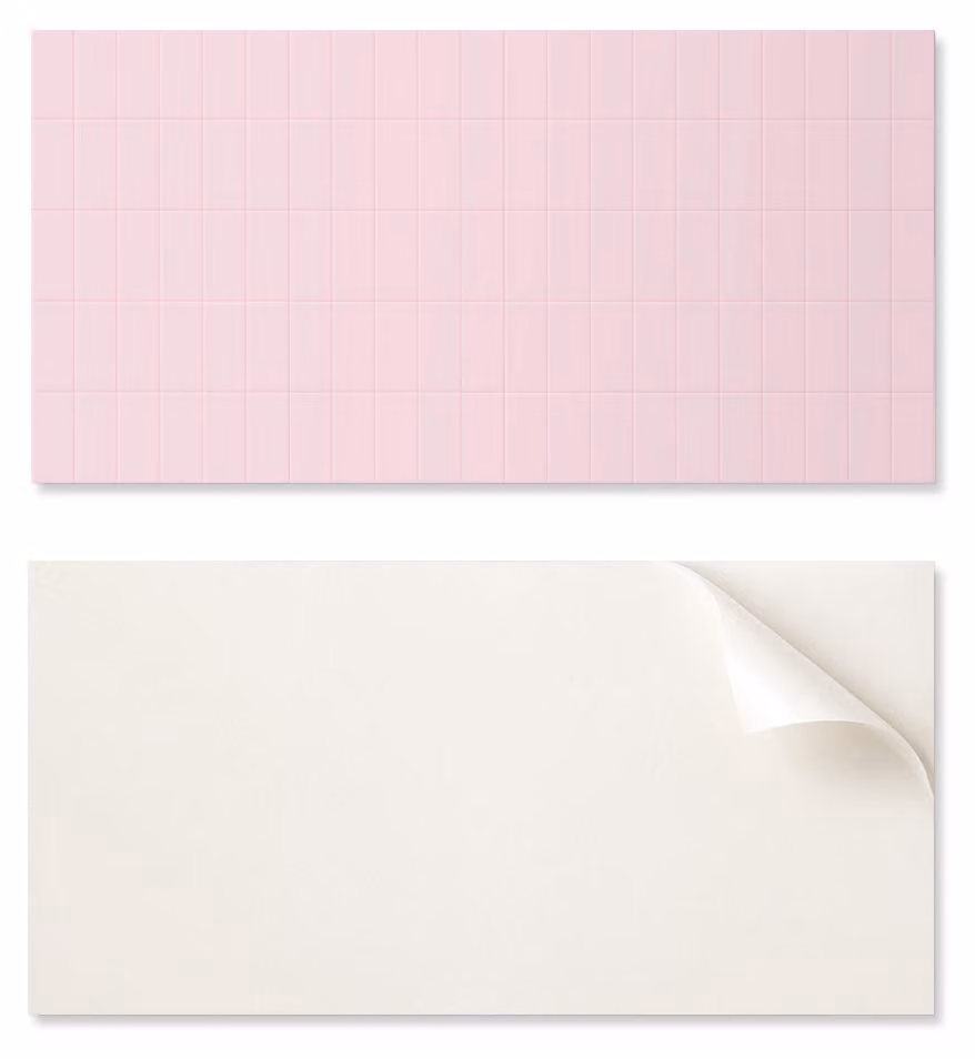 Pannello in PVC autoadesivo con motivo decorativo, ideale per l'ingresso, dimensioni 100 x 50 cm, piastrelle lisce con motivo a griglia.