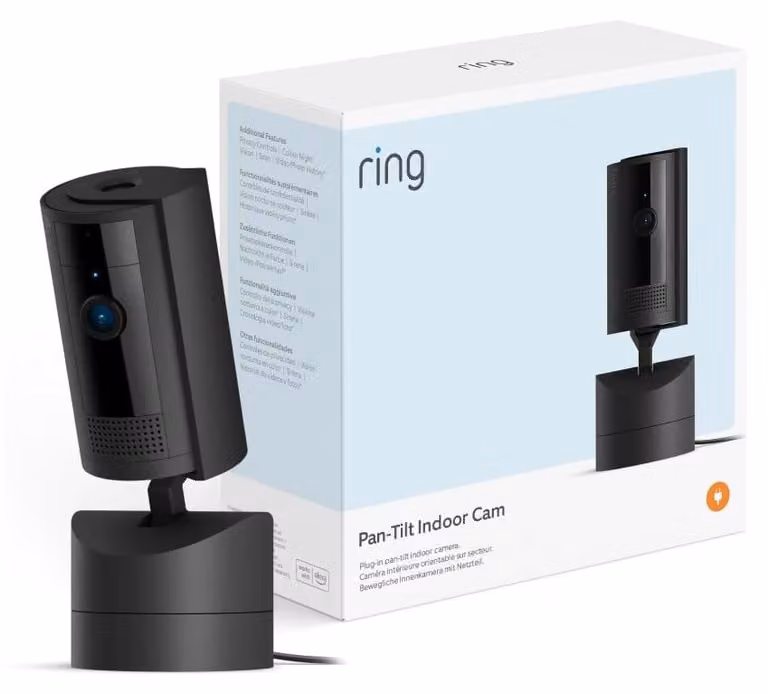 Telecamera ad anello pan/tilt per interni - Nero - Rotazione e inclinazione