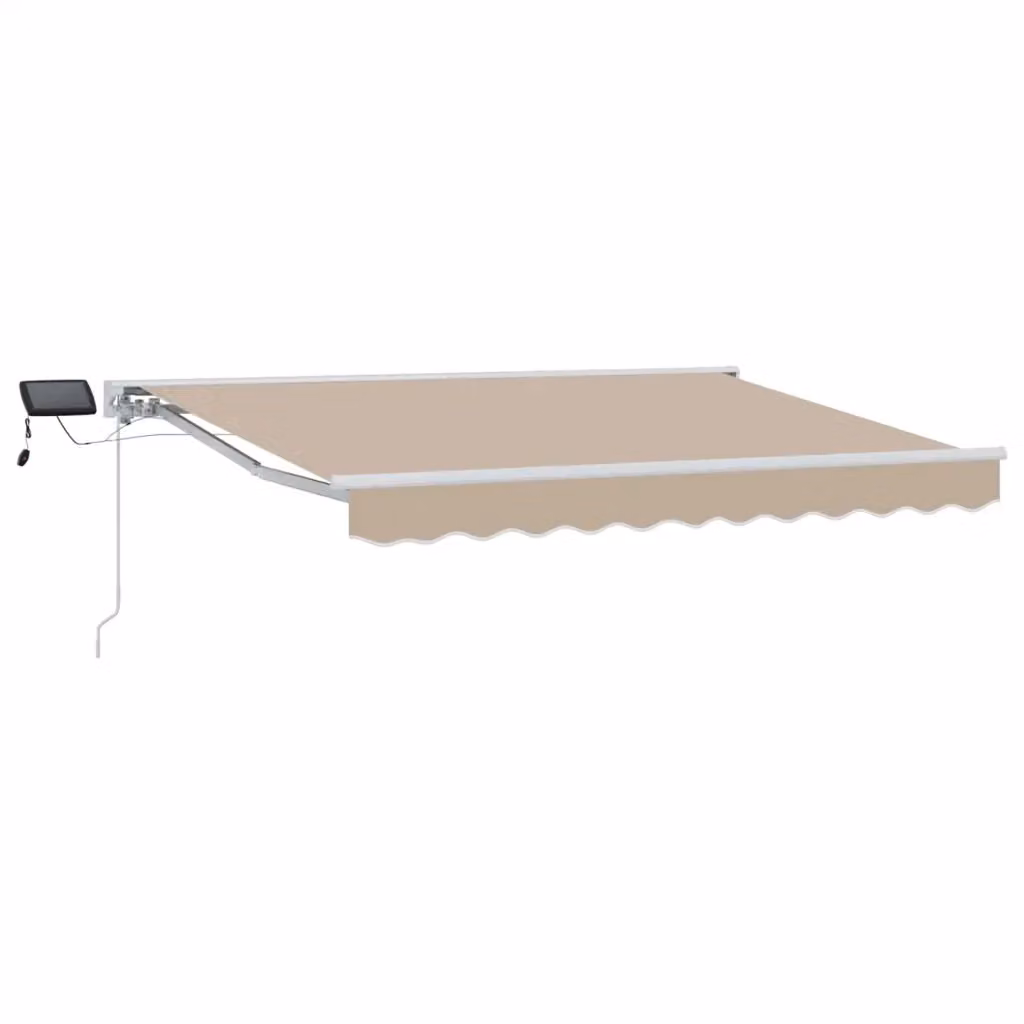 Cornice per tenda semi-cassonetto manuale Videx con LED in alluminio e poliestere, Colore: beige e bianco, L: 300 cm, H: 250 cm – 2