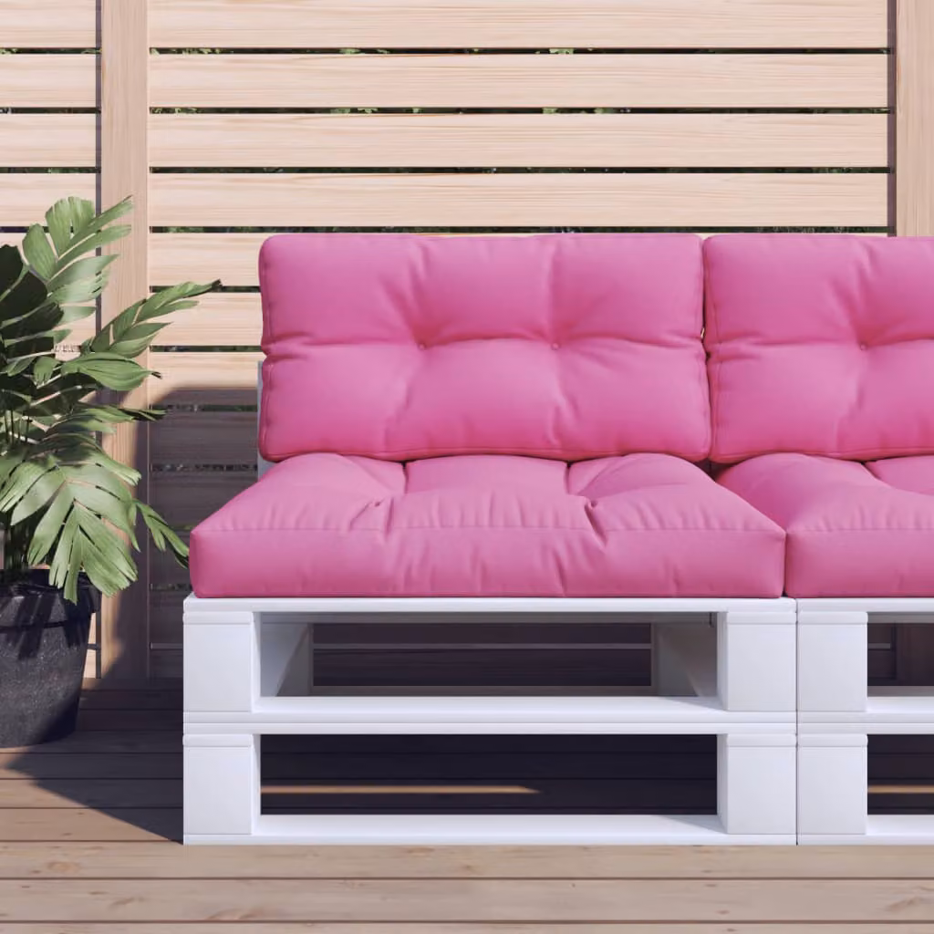 Set di 2 cuscini per pallet vidaXL rosa in poliestere resistente all'acqua e ai raggi UV, L/P: 70 x 70 cm