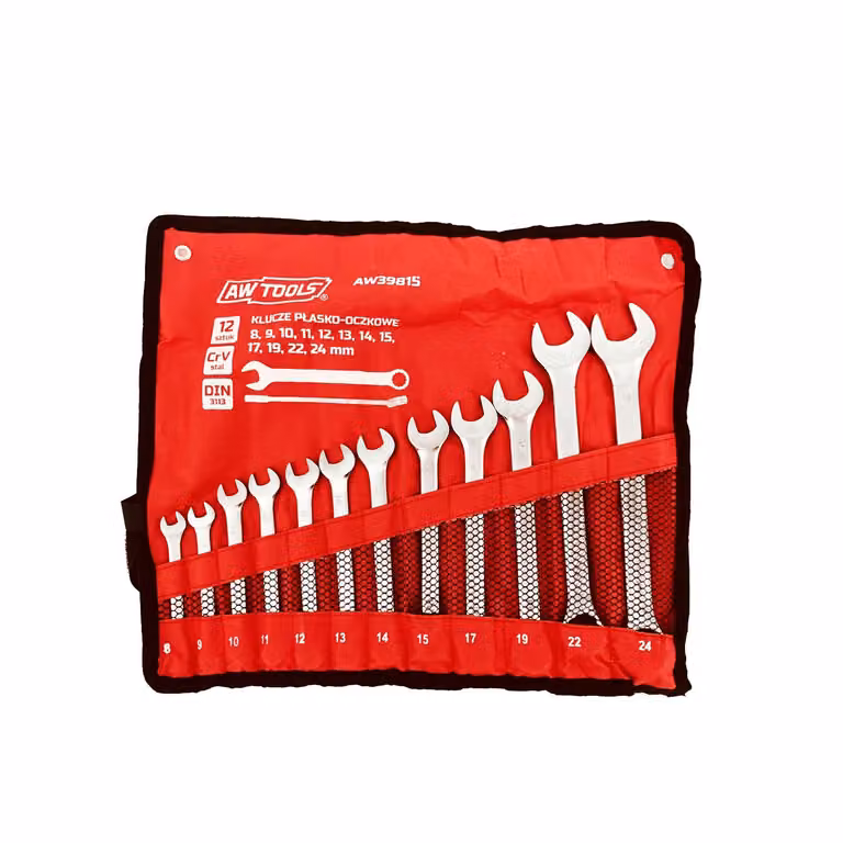 AWTOOLS Set di chiavi a faccia piana 12 pezzi 8mm-24mm