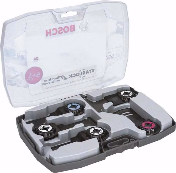 Cofanetto Starlock BOSCH speciale per elettricisti e cartongessisti, 5+1 pezzi, AYZ 53 BPB, AIZ 20 AB, AIZ 32 APB, AII 65 APB, AIZ 32 AB