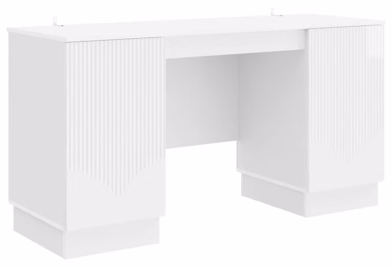 Scrivania Bianco Lucido 142,5 x 50 x 75 cm Legno ingegnerizzato