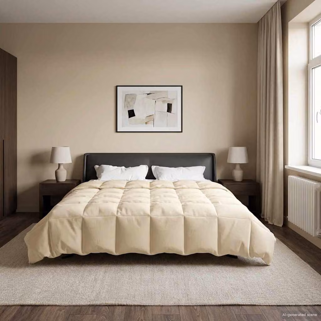 Piumone Completo Annuale 4 Stagioni vidaXL in Microfibra Beige L: 260 cm, P: 240 cm
