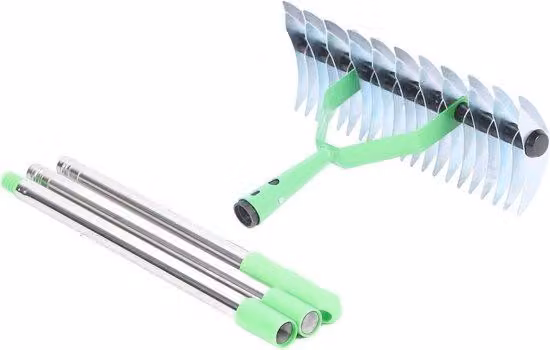 Rastrello aeratore ergonomico in 3 pezzi con impugnatura a forma di cuscino - Ideale per la falciatura e l'aerazione