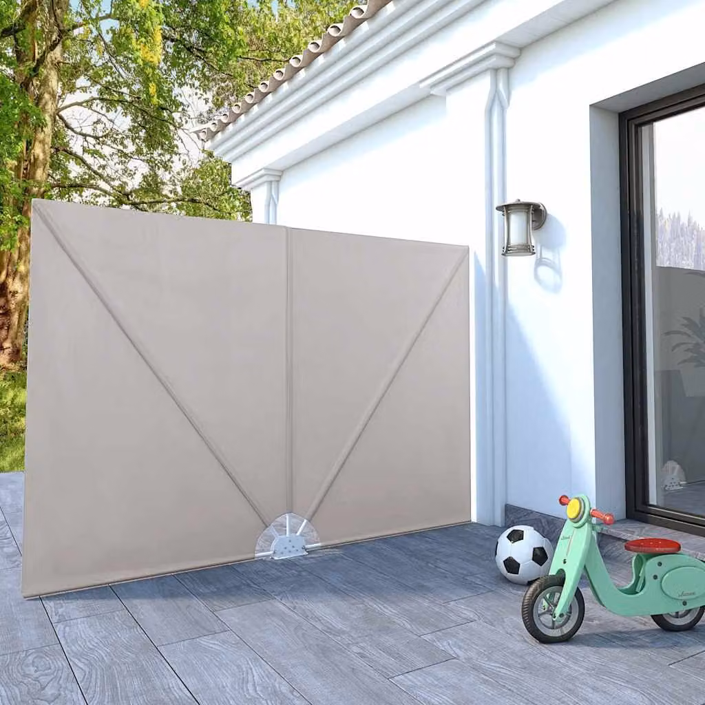 vidaXL Tenda Laterale Pieghevole per Terrazza in Poliestere e Acciaio, Beige, L 240 cm x H 160 cm