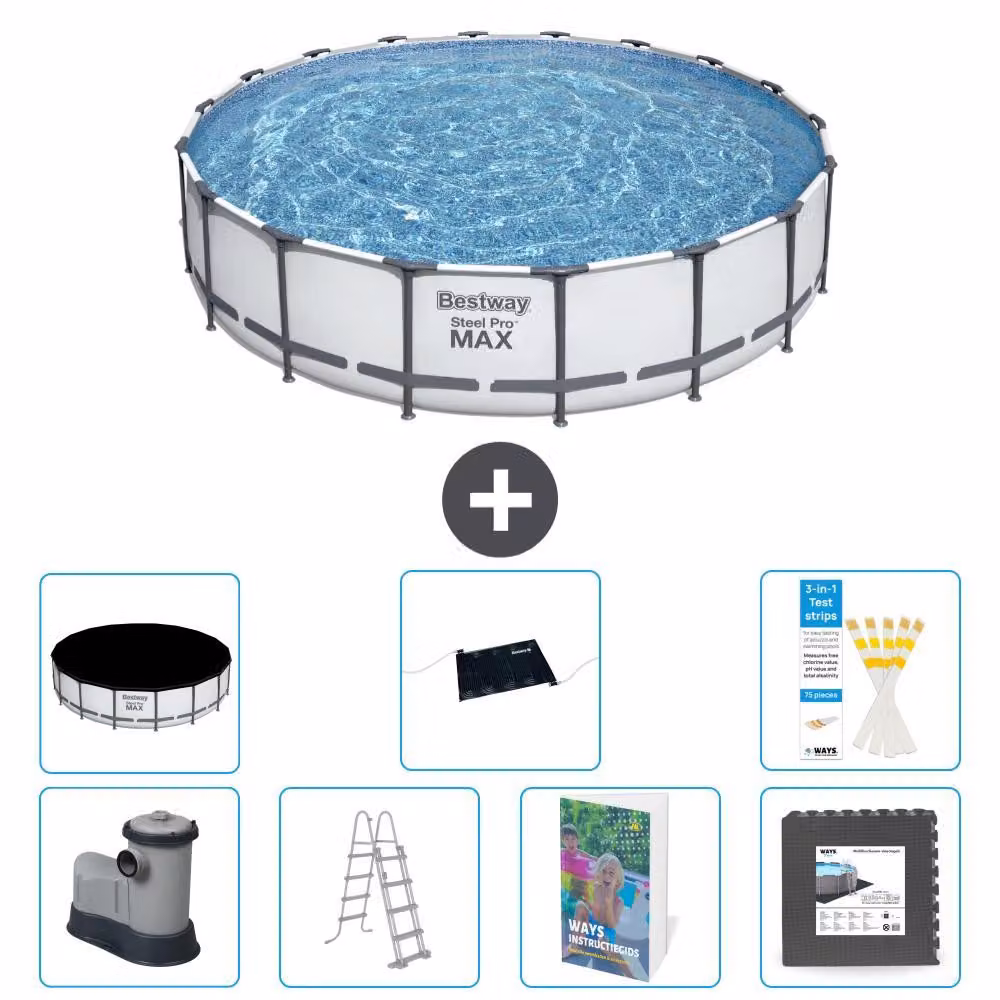 Piscina gonfiabile Bestway Steel Pro MAX, rotonda, 549x122 cm, composta da 6 parti, modello S543