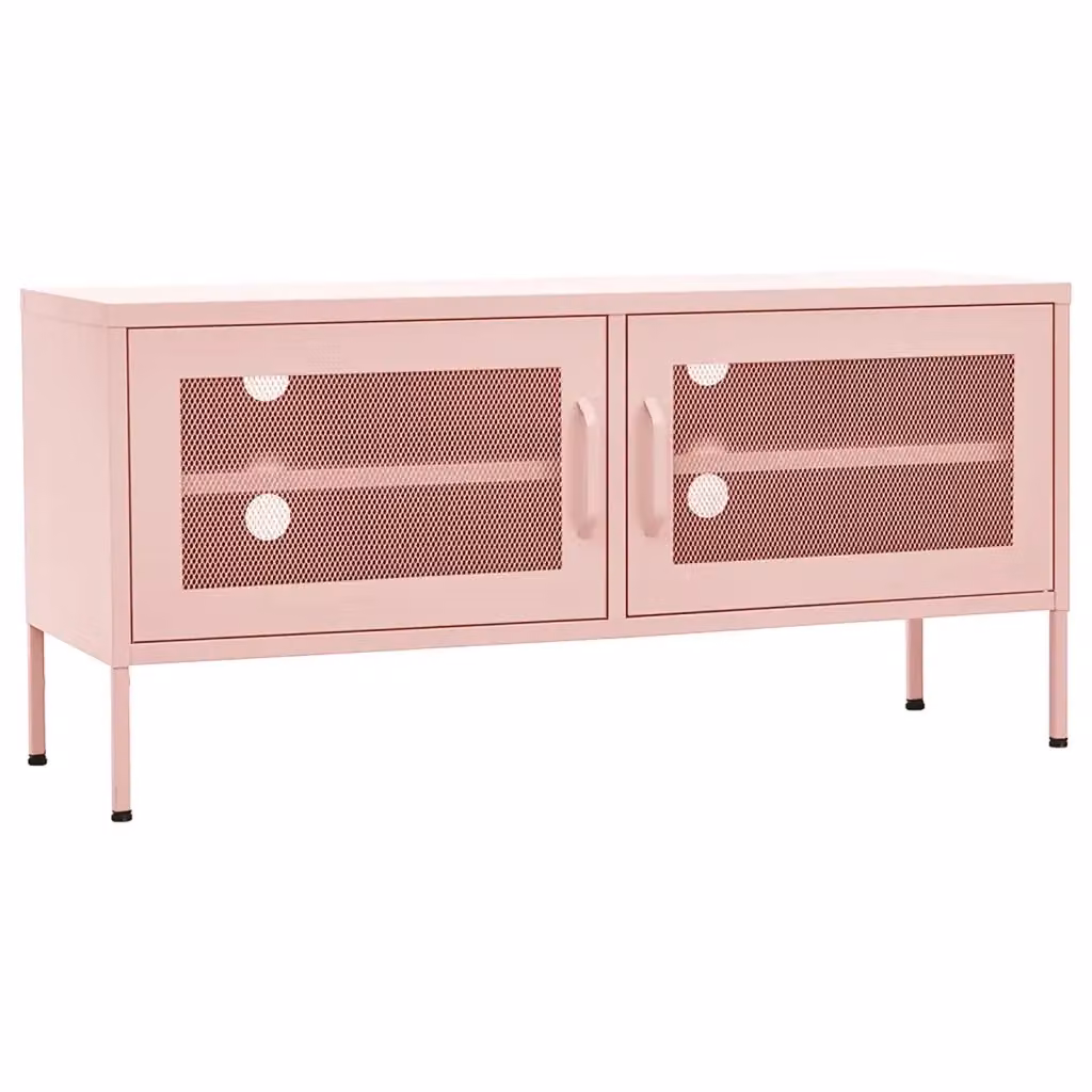 Mobile TV moderno vidaXL in metallo rosa L/P/H: 105 x 35 x 50 cm – 2