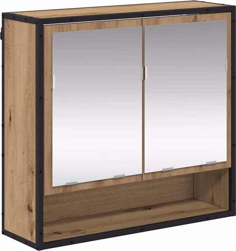 Scaffale da parete con porta Rovere artigianale 65 x 20 x 60 cm