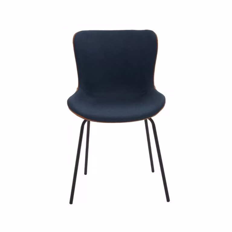Set di 6 sedie imbottite in ecopelle e tessuto con gambe in metallo nero Mobili 2G
