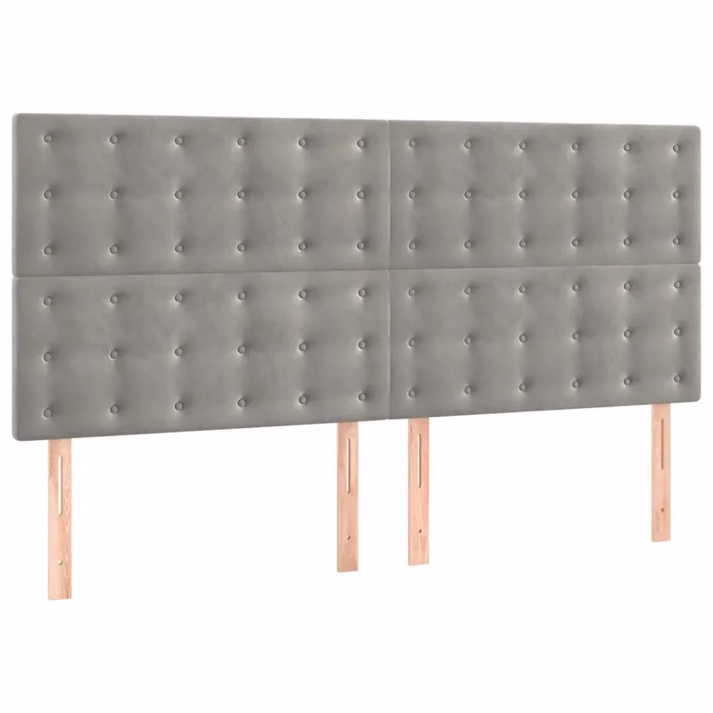 Testiera decorativa Design Mania in velluto grigio chiaro L: 200 cm, P: 5 cm, H: 118/128 cm – 2
