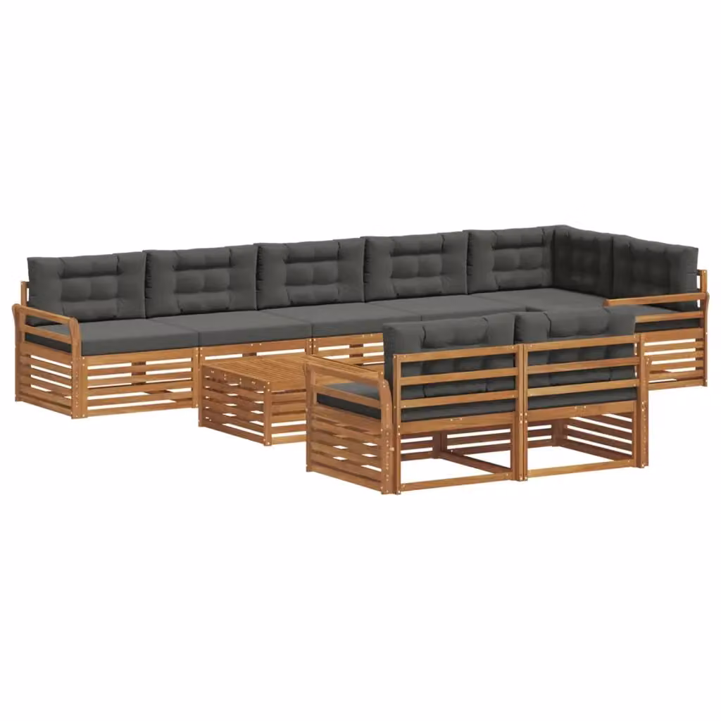 Set di divani da esterno vidaXL in legno di acacia con cuscini, beige e antracite – 2