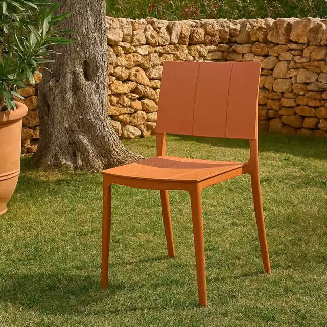 SET 4 SEDIA ZANTE POLIPROPILENE TERRACOTTA