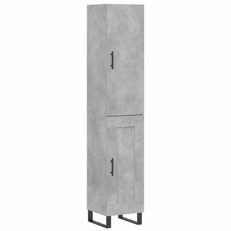 Credenza Grigio Cemento 34,5x34x180 cm in Legno Multistrato