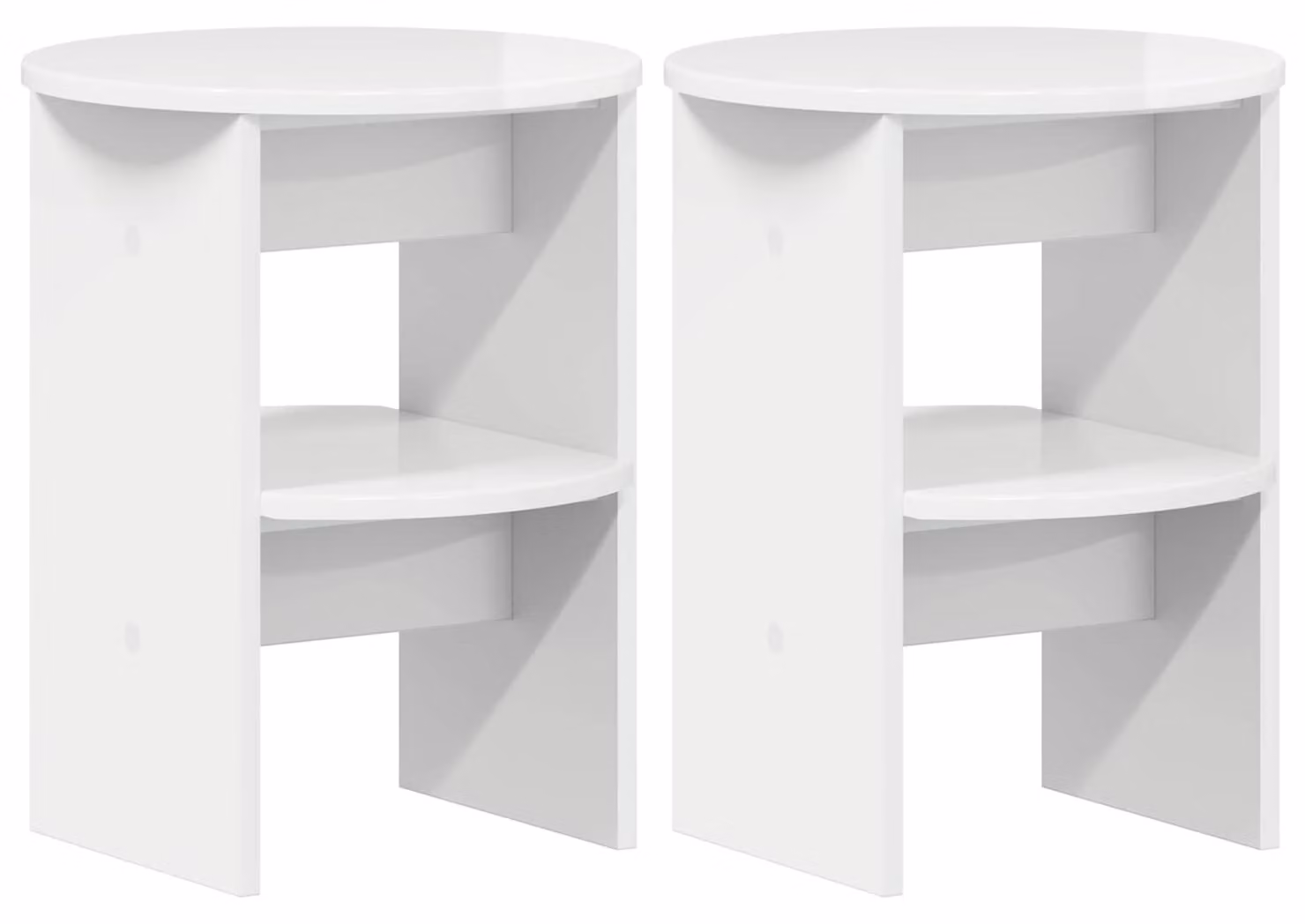 Mobile laterale 2 pcs Bianco Lucido Ø40 x 50 cm