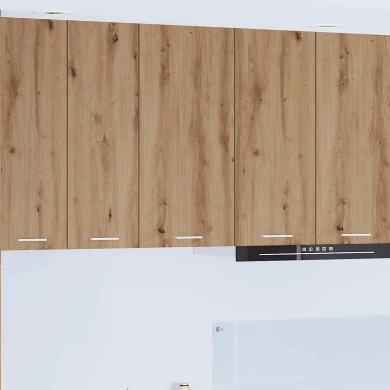 vidaXL Armadio pensile da cucina moderno in MDF con ante a battente, Bianco e Roverano, L 40 cm x P 31 cm x H 80 cm