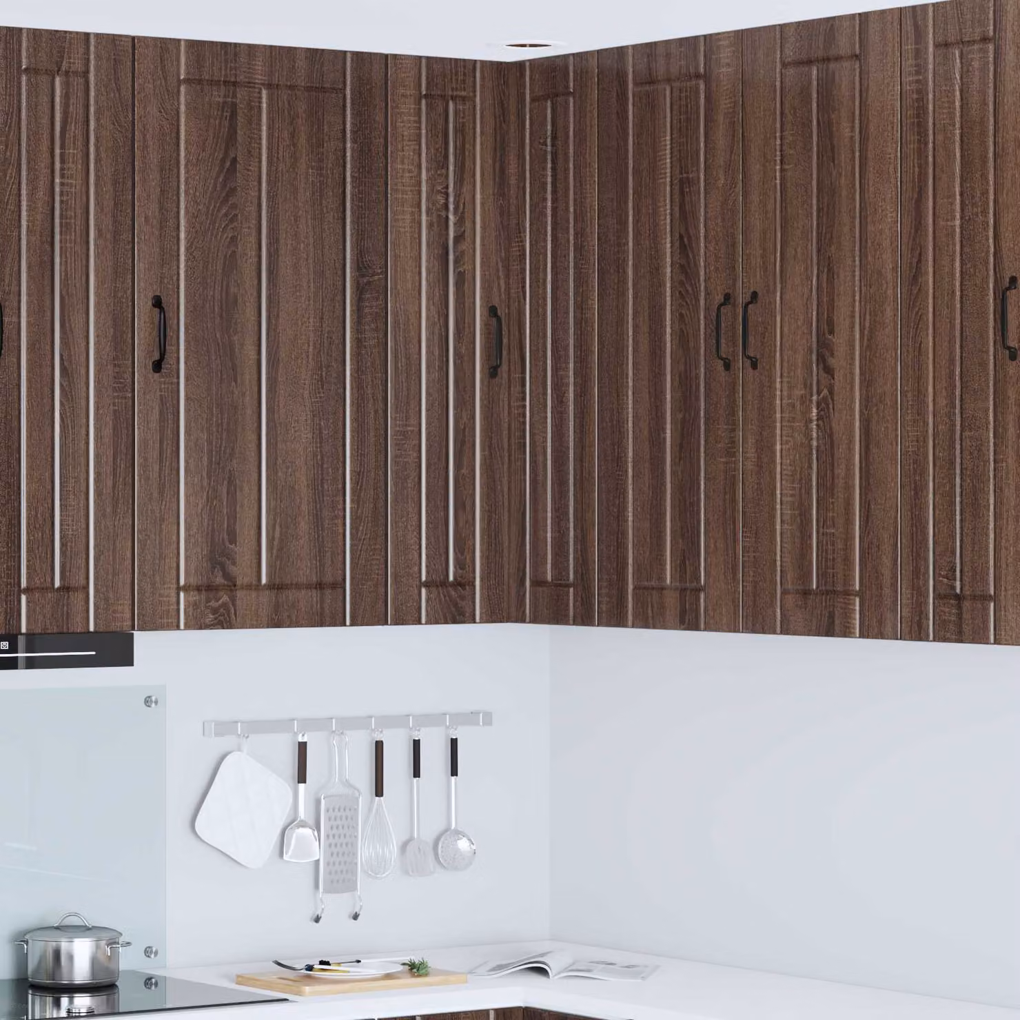 Mobile angolare da parete LUCCA vidaXL moderno in Rovere Marrone