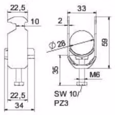 OBO Bettermann Vertr U-clamp 22-28mm BS-H1-K-28 A2 (1186322)