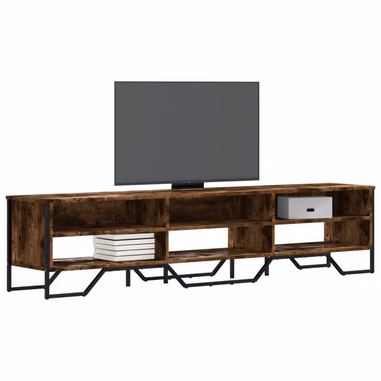 vidaXL Mobile Porta TV Moderno in Legno e Metallo, Colore Marrone, L 180 cm x P 34 cm x H 41 cm