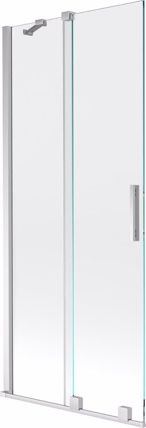 Mexen Velar parete doccia per vasca da bagno a 2 ante scorrevoli 80 x 150 cm, trasparente, cromo - 896-080-000-01-01