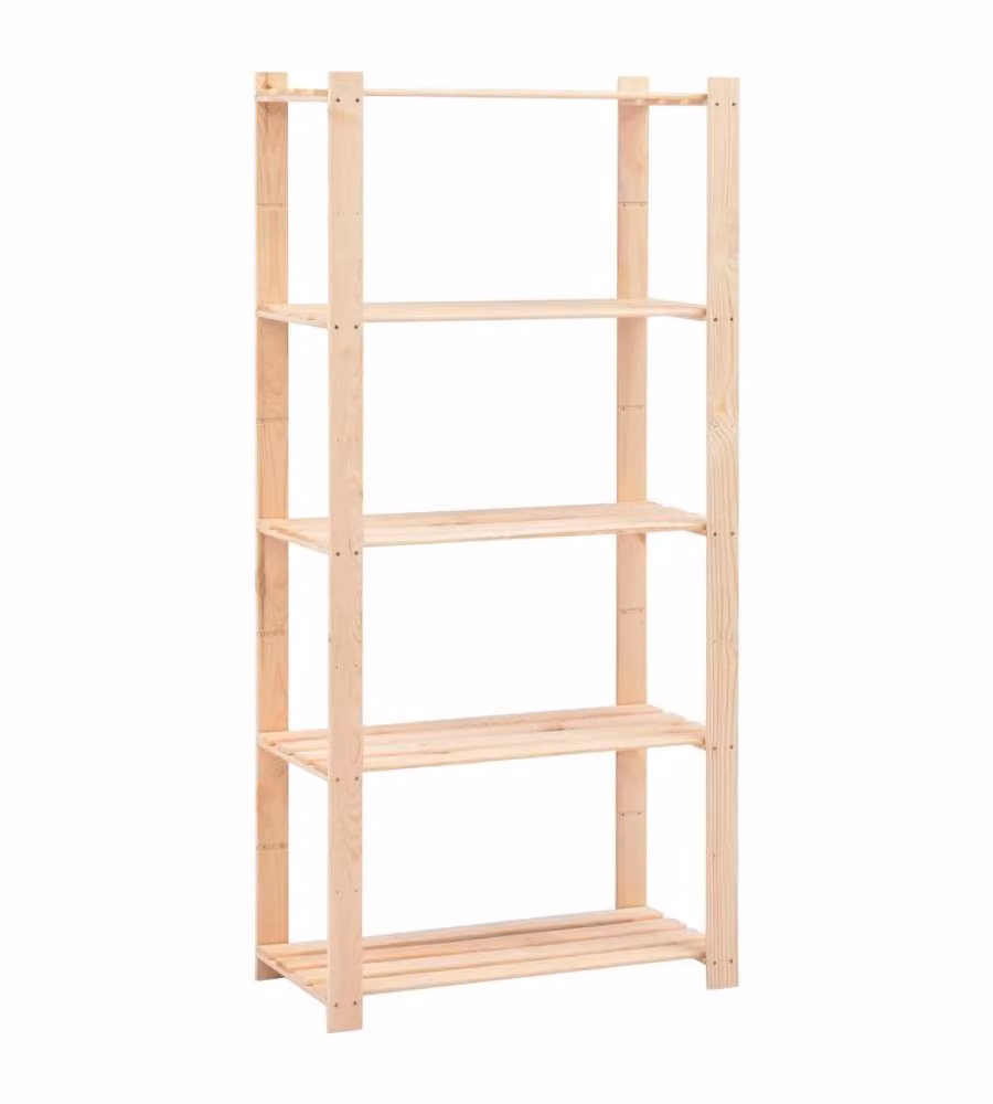 Scaffali a 5 Livelli 3 pz 80x38x170 cm Massello Pino 250 kg