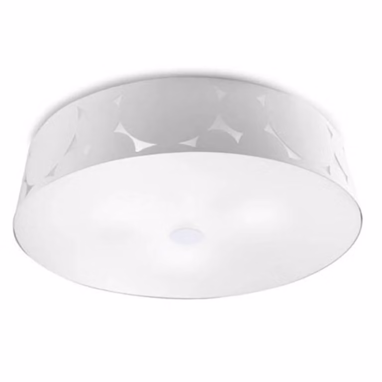 LEDS C4, plafoniera a soffitto con struttura a trama, colore bianco