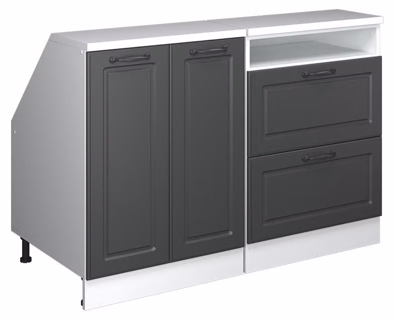 Mobile cucina sottotetto Vicco R-Line Antracite rustico 120 cm Set di 2 carcasse armadio profondità 60 cm, Model 60211