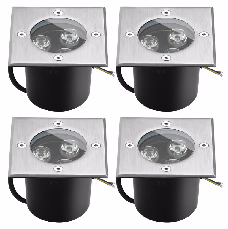 Lampada da terra a LED, rotonda, resistente fino a 1000 kg, luce bianco caldo, grado di protezione IP67