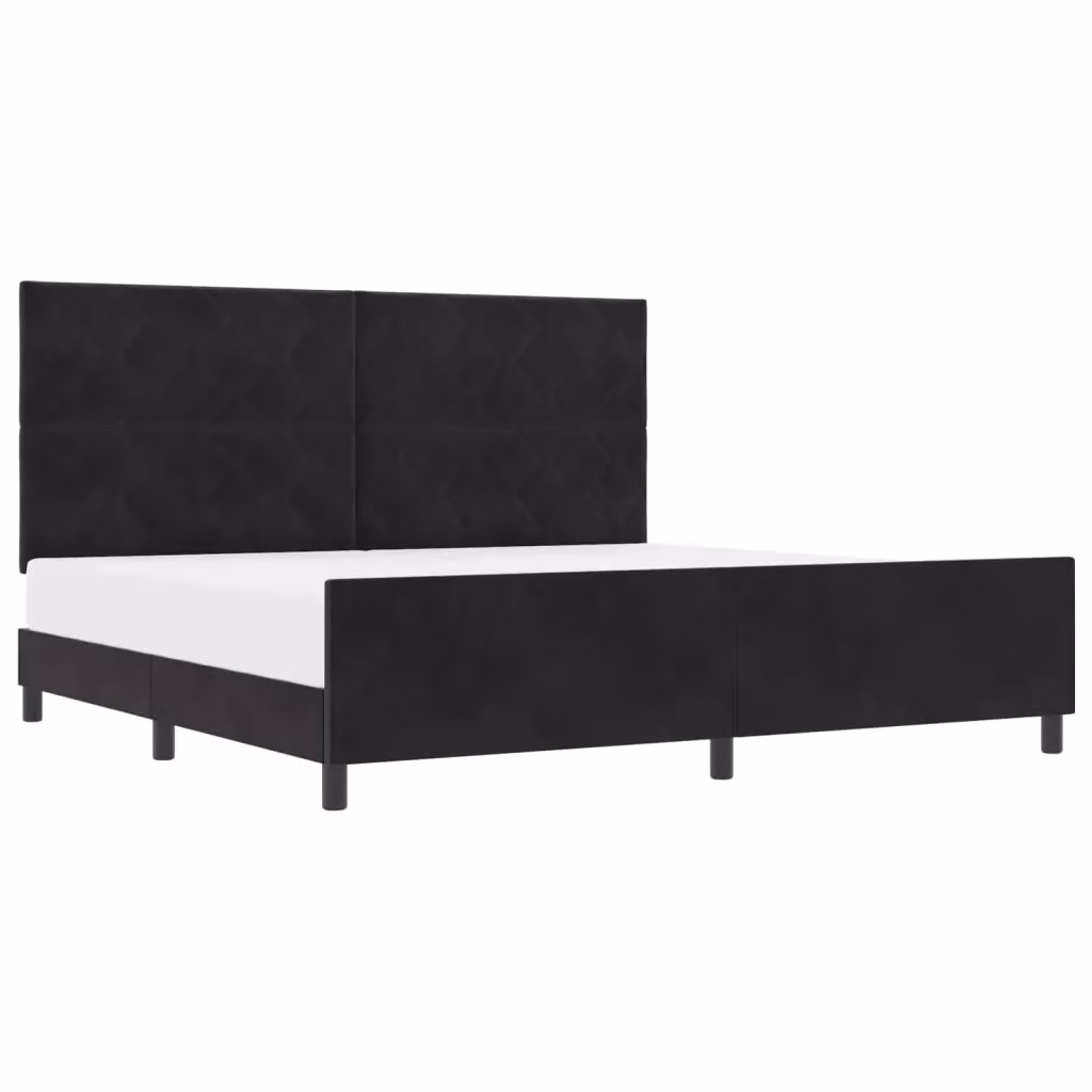 Letto a molle con testiera vidaXL in velluto nero 200 x 200 cm – 2