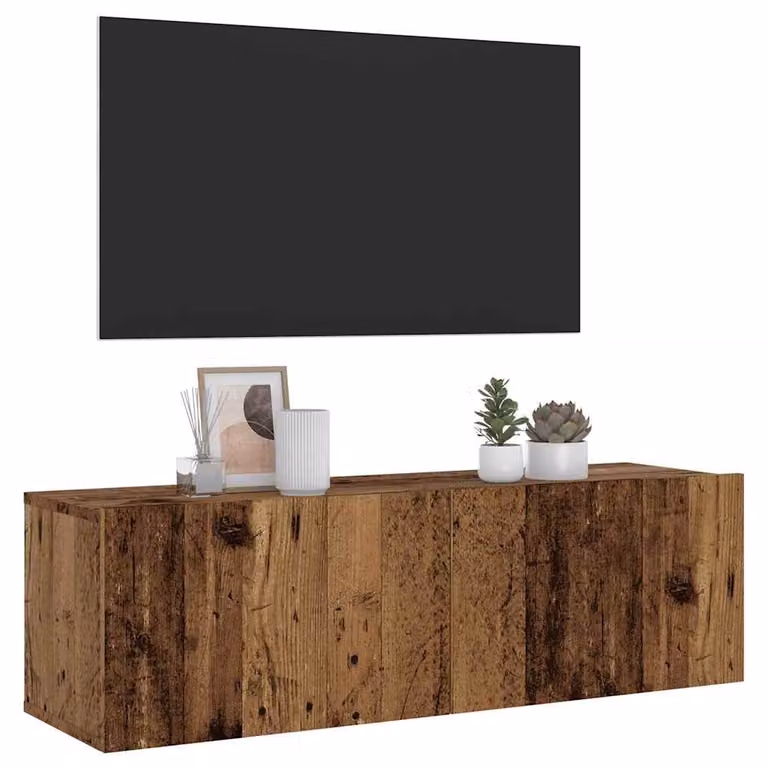 Mobile TV da parete vidaXL in legno antico marrone L 100 cm x P 30 cm x H 30 cm