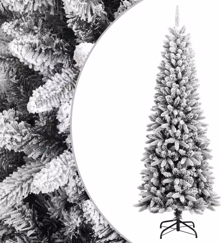 The Living Store Albero di Natale Artificiale innevato 210 cm PVC&PE
