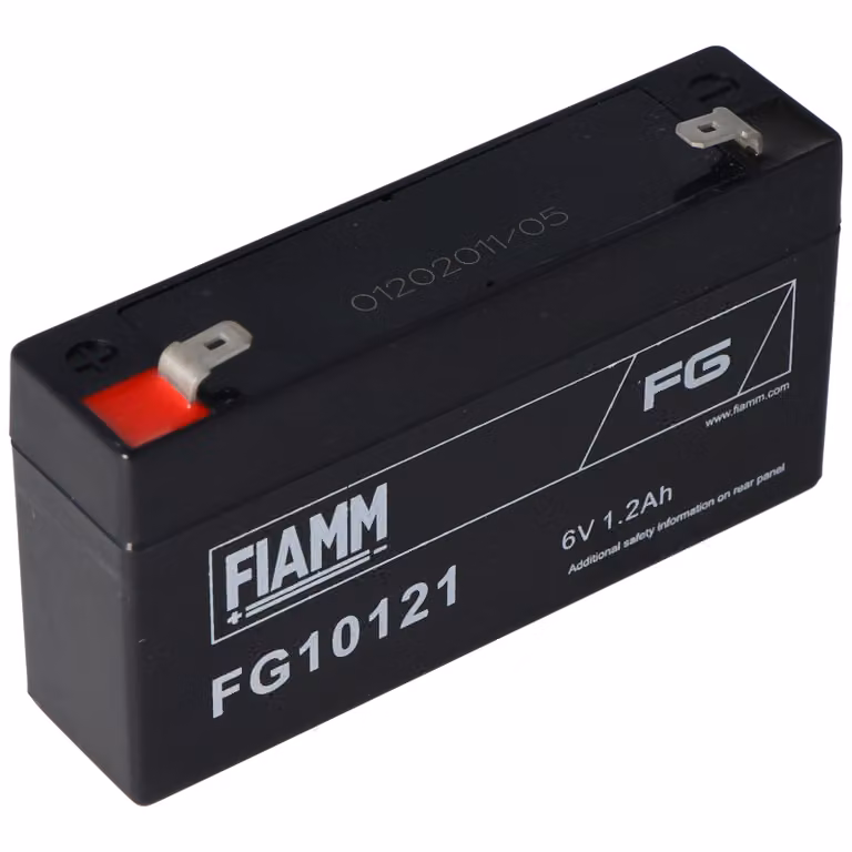Fiamm FG10121 Batteria al piombo-gel 6 Volt, 1,2Ah con 2 contatti a spina Faston
