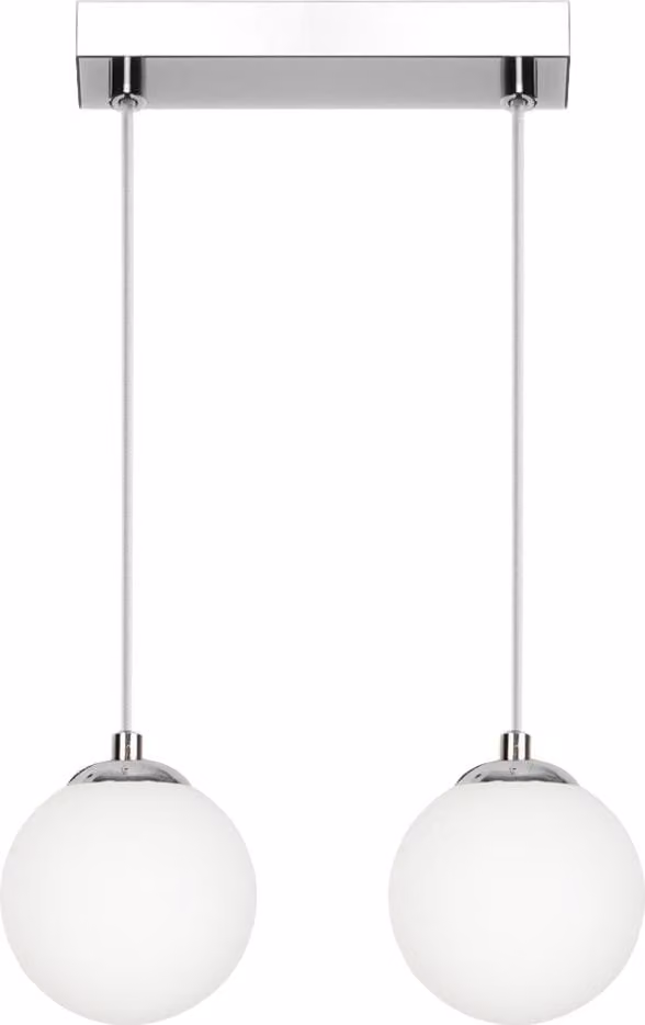 Lampada a sospensione in vetro, LED, E14, cromata, 60 cm