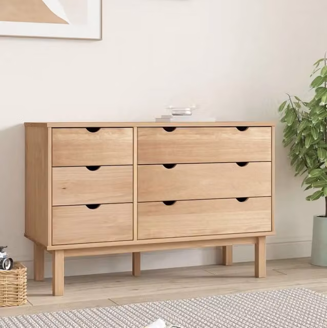 Cassettiera OTTA vidaXL in legno massello di pino stile scandinavo L/P/H: 111 x 43 x 73,5 cm – 1
