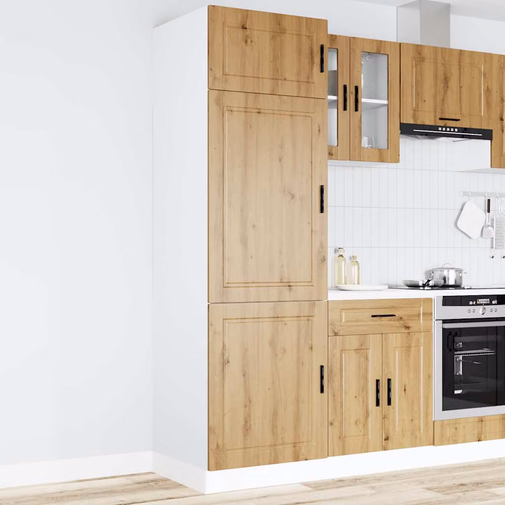 vidaXL Armadio da Cucina Moderno in Legno e MDF Marrone con Ante a Battente L/P/H: 60 x 57 x 207 cm