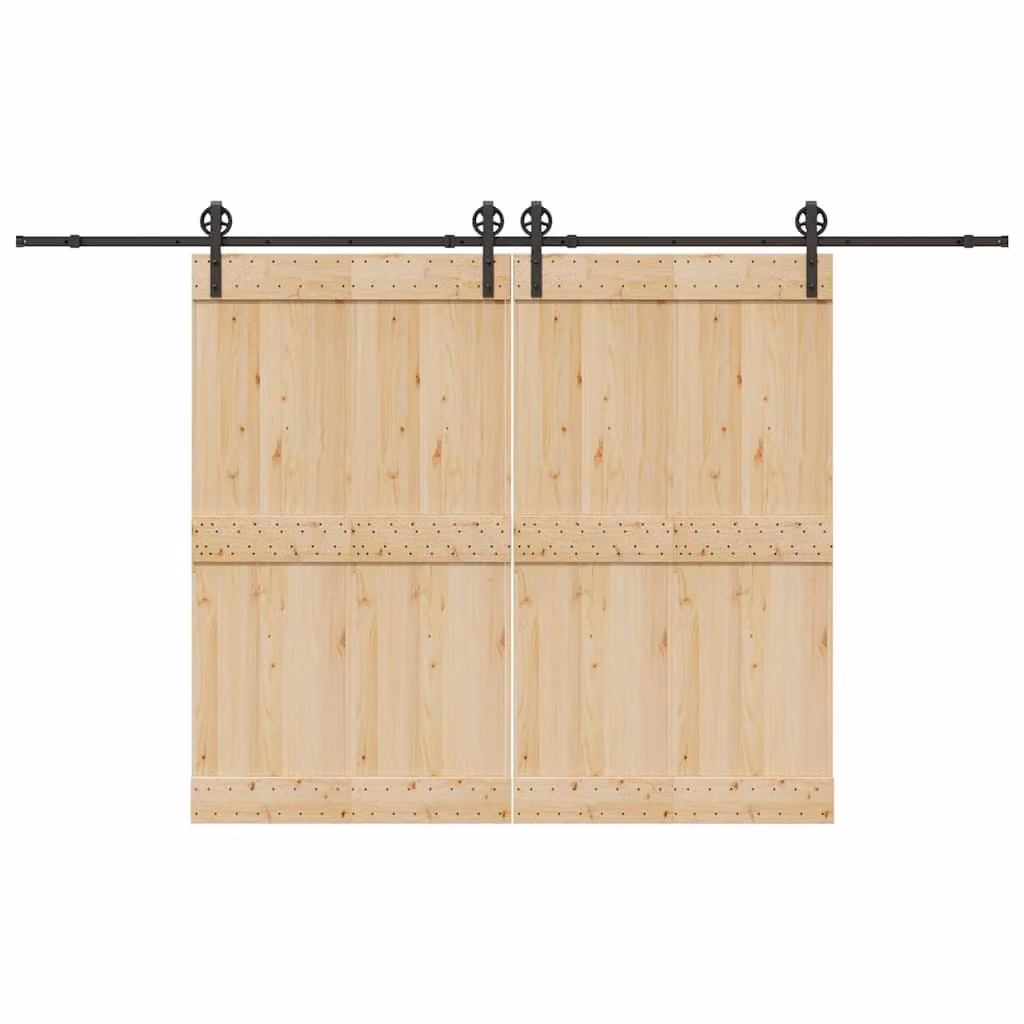 vidaXL Kit di Binari per Porte Scorrevoli in Acciaio Inox Nero Opaco