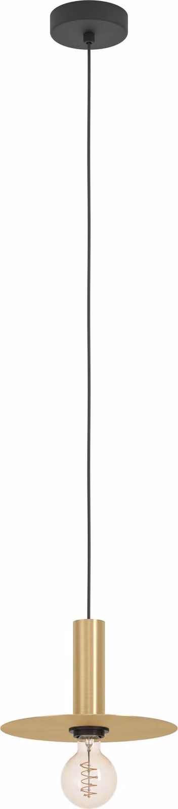 Lampadario A Sospensione Moderno Escandell Acciaio Nero Ottone 1 Luce E27