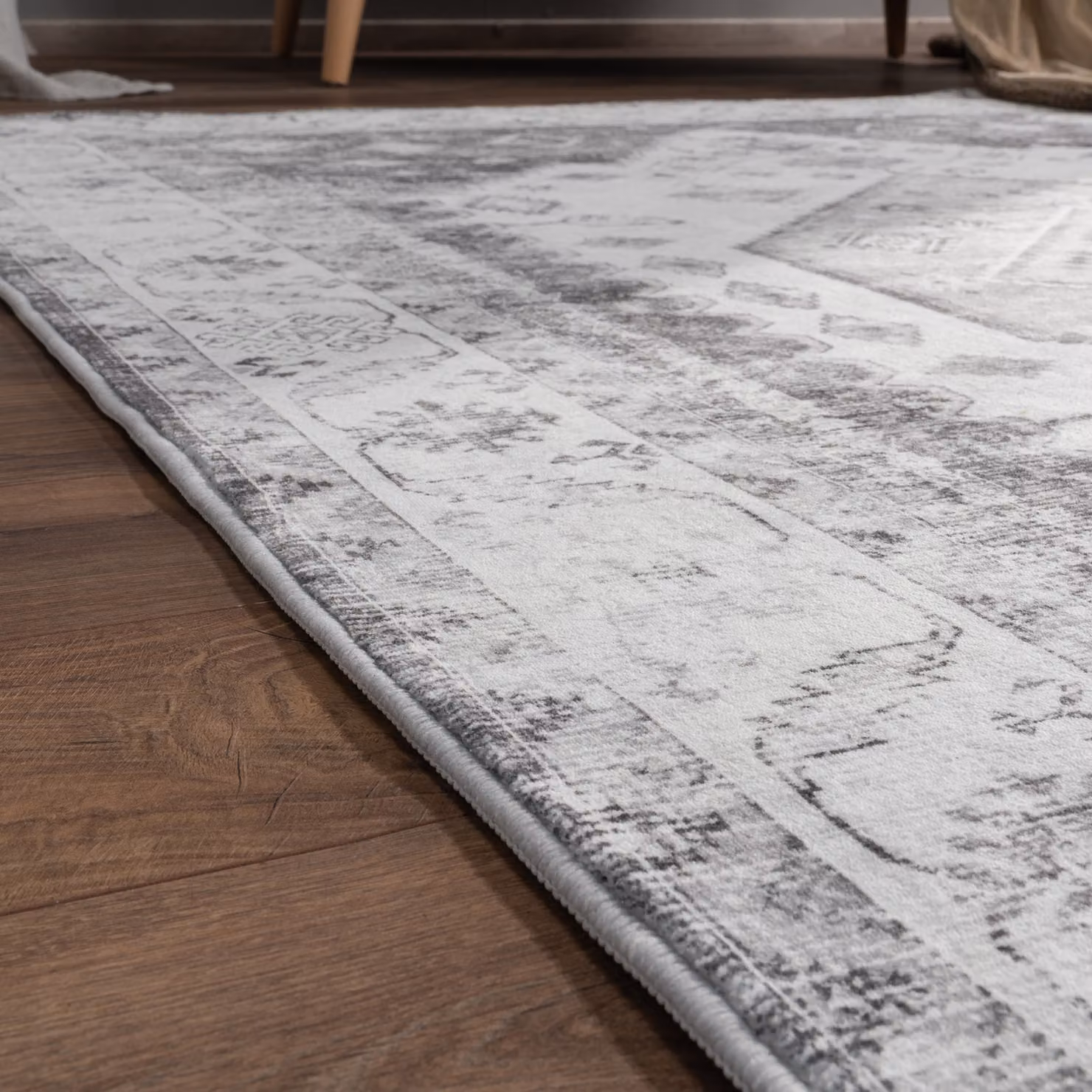 Tappeto lavabile Cambria grigio con design astratto boho, L: 120 cm x P: 160 cm – 3