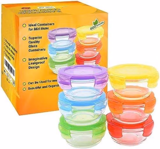 Contenitori per alimenti per neonati, in plastica, 6 pezzi