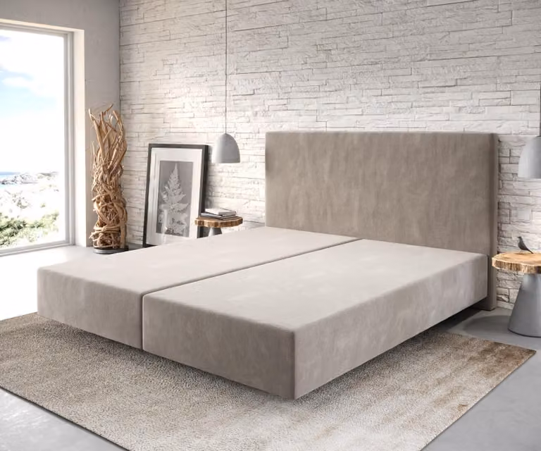 DELIFE Struttura boxspring Dream-Well 180x200 cm microfibra Beige