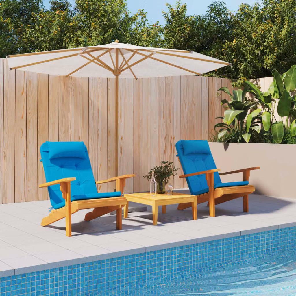 Set di 2 cuscini per sedia Adirondack vidaXL in tessuto Oxford blu chiaro, impermeabili e traspiranti
