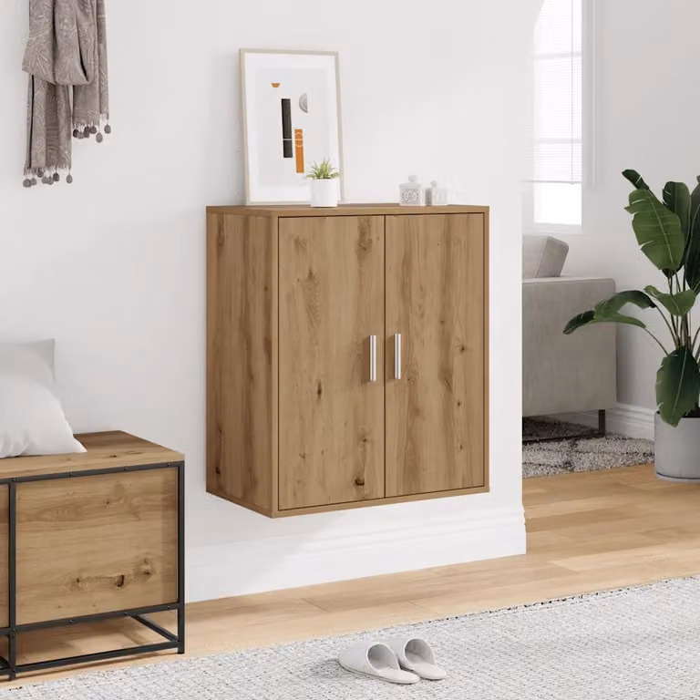 Mobile porta scarpe vidaXL moderno in legno marrone con ante a battente L/P/H: 60 x 35 x 70 cm