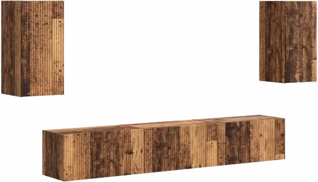 Set mobile TV 5 pz | Armadietto TV | Mobile Porta TV Legno vecchio Legno multistrato