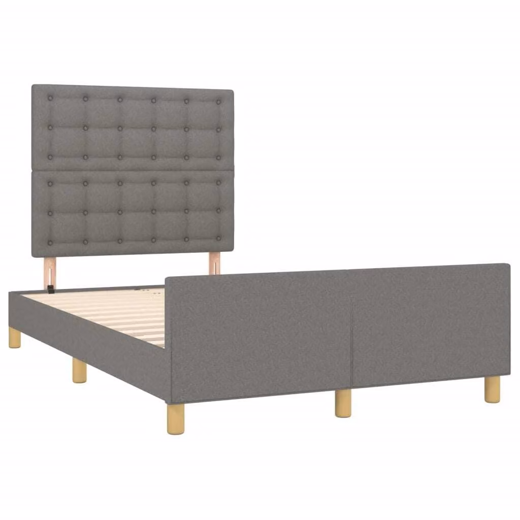 Giroletto senza Materasso Grigio Scuro 120x190 cm in Tessuto