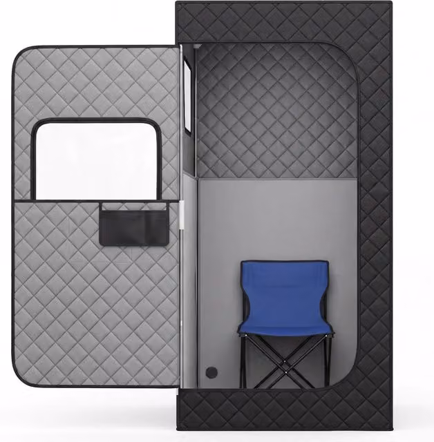 Sauna a vapore portatile con sedia pieghevole con temperatura regolabile da 30 ¡ãC a 60 ¡ãC, Sauna infrarossi da casa con telecomando 90 x 90 x 180 cm
